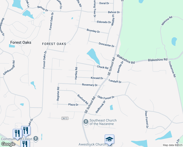 map of restaurants, bars, coffee shops, grocery stores, and more near 4610 Harwood Road in Greensboro