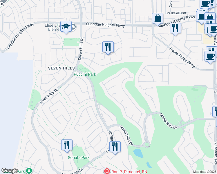map of restaurants, bars, coffee shops, grocery stores, and more near 2846 Guardi Court in Henderson
