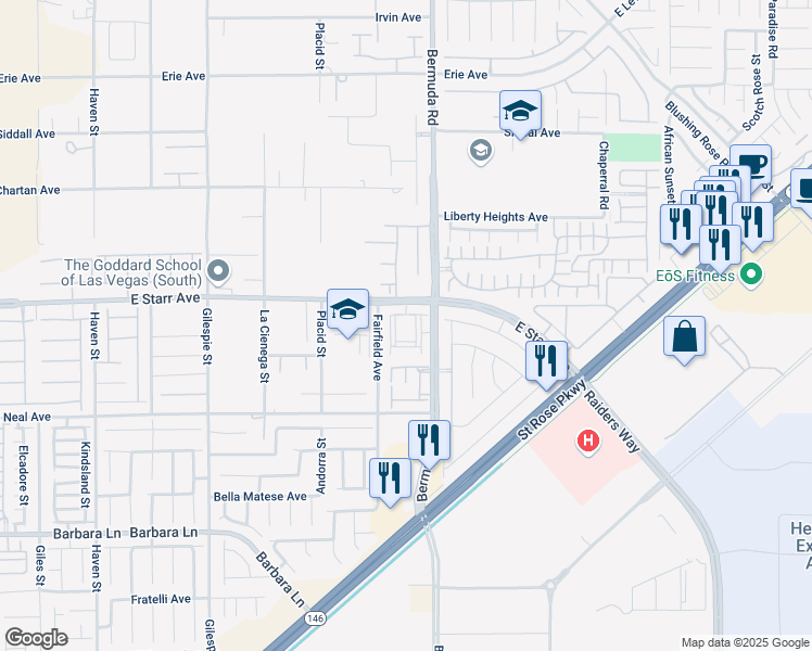map of restaurants, bars, coffee shops, grocery stores, and more near 1019 Fairfield Avenue in Henderson