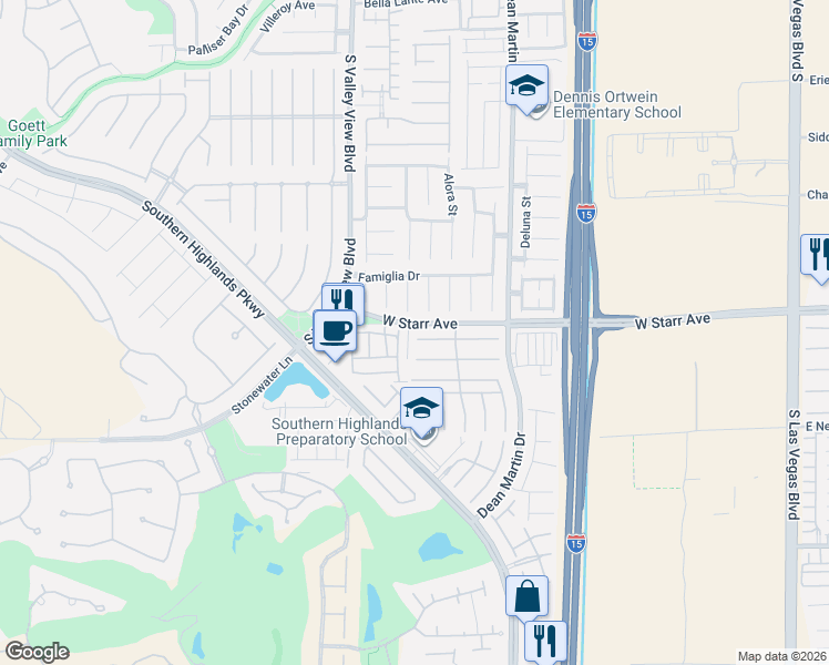 map of restaurants, bars, coffee shops, grocery stores, and more near 3548 Arcata Point Avenue in Las Vegas