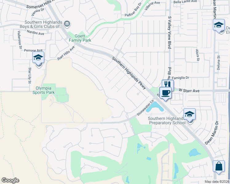 map of restaurants, bars, coffee shops, grocery stores, and more near 11346 Villa Bellagio Drive in Las Vegas