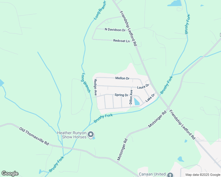 map of restaurants, bars, coffee shops, grocery stores, and more near 395 Spring Drive in Winston-Salem