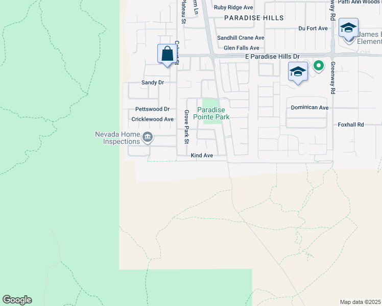 map of restaurants, bars, coffee shops, grocery stores, and more near 60 Kind Avenue in Henderson