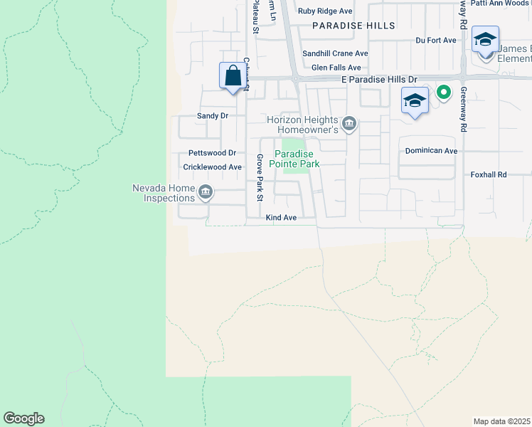 map of restaurants, bars, coffee shops, grocery stores, and more near 60 Kind Avenue in Henderson