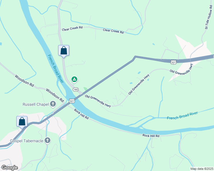 map of restaurants, bars, coffee shops, grocery stores, and more near 945 U.S. 321 in Parrottsville