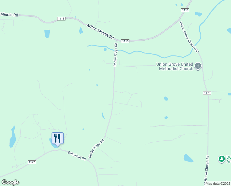 map of restaurants, bars, coffee shops, grocery stores, and more near 6400 Rocky Ridge Road in Hillsborough