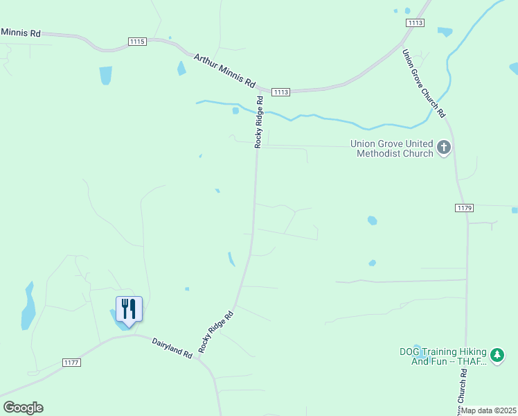 map of restaurants, bars, coffee shops, grocery stores, and more near 6420 Rocky Ridge Road in Hillsborough