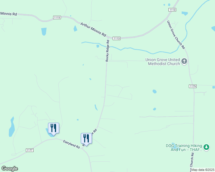 map of restaurants, bars, coffee shops, grocery stores, and more near 6420 Rocky Ridge Road in Hillsborough