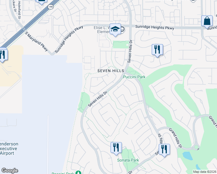 map of restaurants, bars, coffee shops, grocery stores, and more near 3175 Castle Canyon Avenue in Henderson