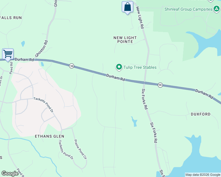 map of restaurants, bars, coffee shops, grocery stores, and more near 4201 Durham Road in Raleigh