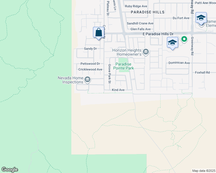 map of restaurants, bars, coffee shops, grocery stores, and more near 1221 Grove Park Street in Henderson