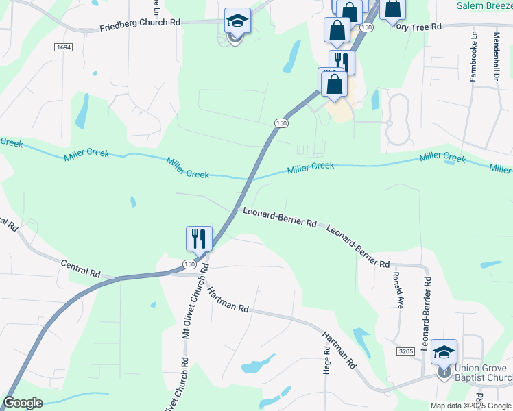 map of restaurants, bars, coffee shops, grocery stores, and more near 400 Southlake Court in Lexington