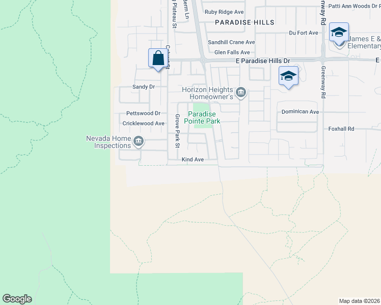 map of restaurants, bars, coffee shops, grocery stores, and more near 1205 Highbury Grove Street in Henderson