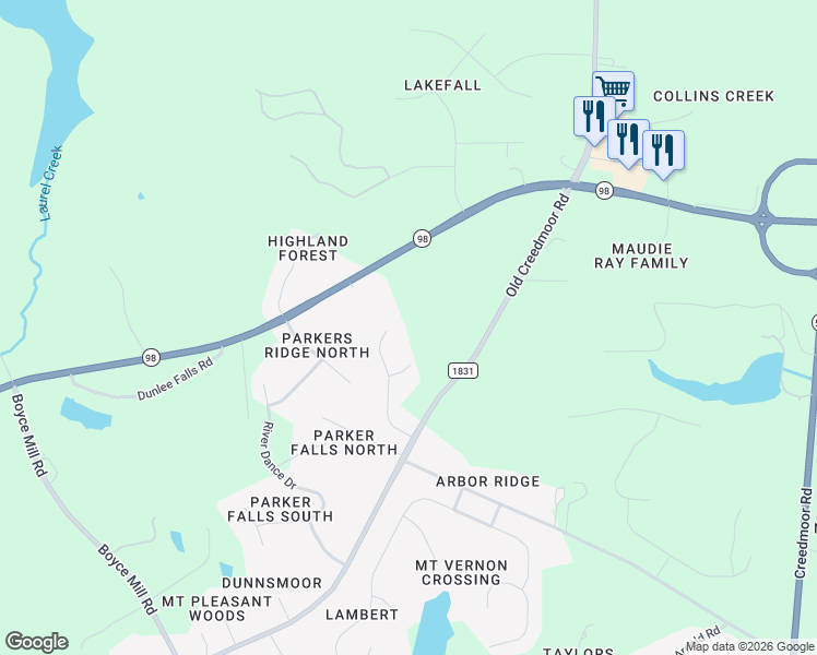 map of restaurants, bars, coffee shops, grocery stores, and more near 3324 Bryant Falls Court in Raleigh