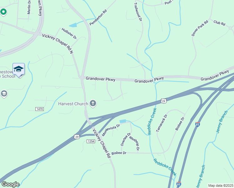 map of restaurants, bars, coffee shops, grocery stores, and more near 4909 Yarmouth Drive in Greensboro