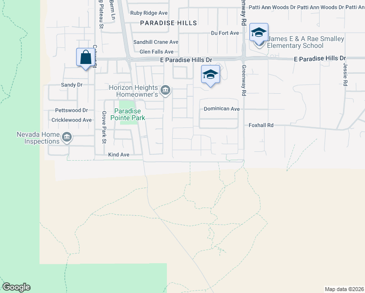 map of restaurants, bars, coffee shops, grocery stores, and more near 129 Outcrop Ridge Avenue in Henderson