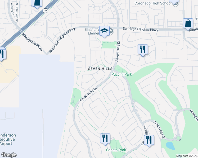 map of restaurants, bars, coffee shops, grocery stores, and more near 3164 Castle Canyon Avenue in Henderson