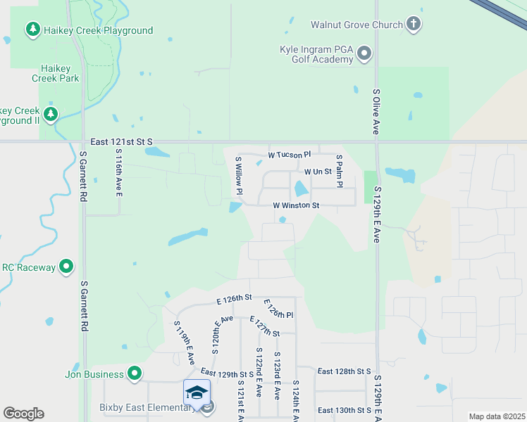 map of restaurants, bars, coffee shops, grocery stores, and more near 4101 West Winston Street in Broken Arrow