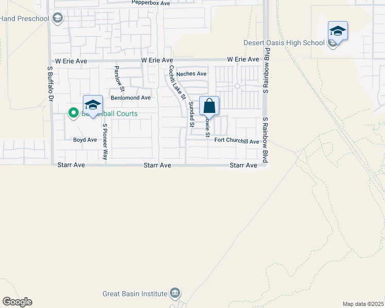 map of restaurants, bars, coffee shops, grocery stores, and more near 7214 Mountain Den Avenue in Las Vegas