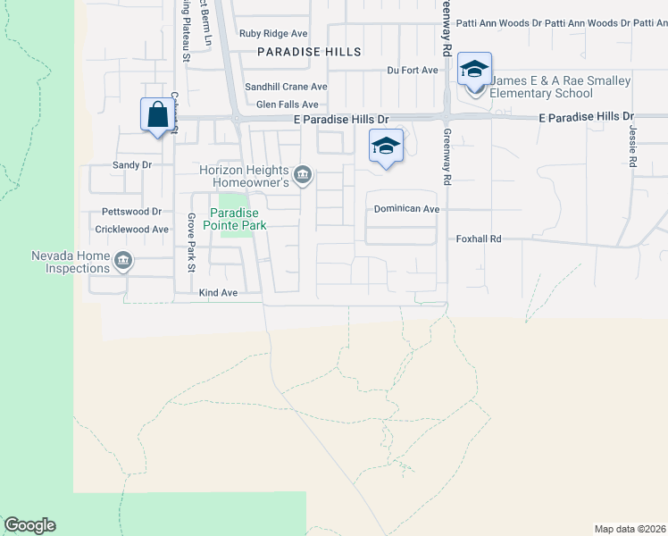 map of restaurants, bars, coffee shops, grocery stores, and more near 137 Outcrop Ridge Avenue in Henderson