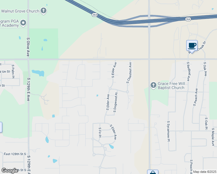 map of restaurants, bars, coffee shops, grocery stores, and more near 4101 West Winston Street in Broken Arrow