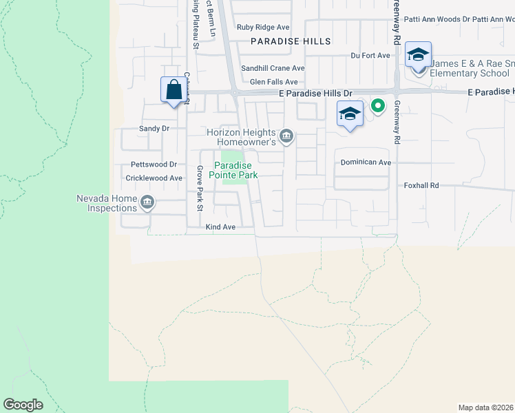 map of restaurants, bars, coffee shops, grocery stores, and more near 1169 Midori Street in Henderson