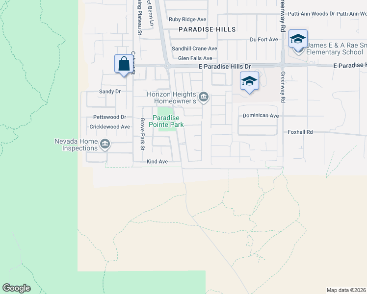 map of restaurants, bars, coffee shops, grocery stores, and more near 1169 Midori Street in Henderson