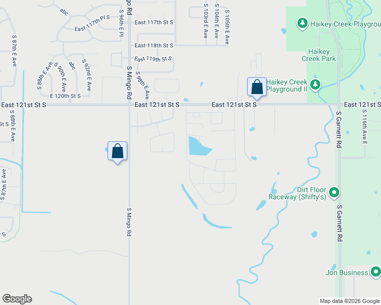 map of restaurants, bars, coffee shops, grocery stores, and more near 12319 South 102nd East Avenue in Bixby
