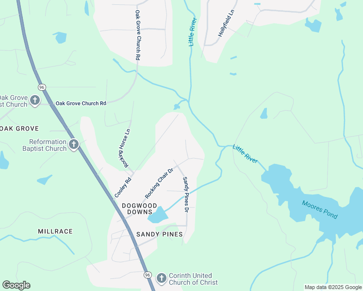 map of restaurants, bars, coffee shops, grocery stores, and more near 5909 Tall Pines Court in Youngsville