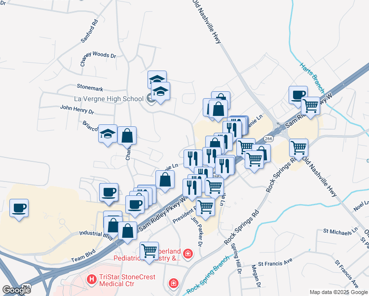 map of restaurants, bars, coffee shops, grocery stores, and more near 103 Wolverine Ct in Smyrna