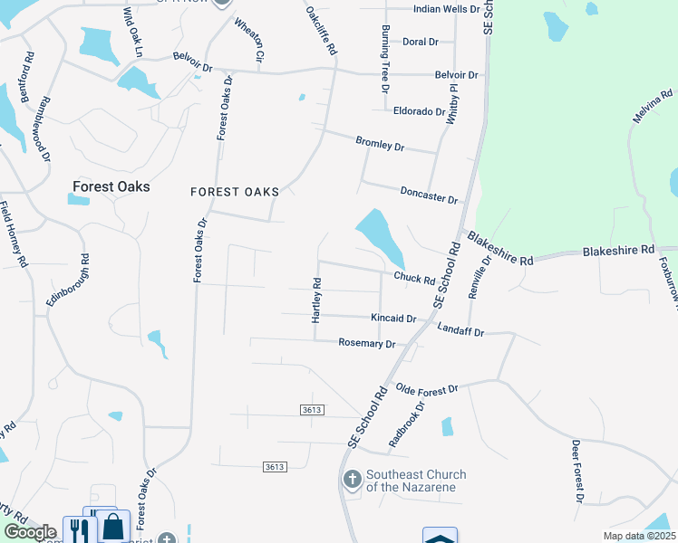 map of restaurants, bars, coffee shops, grocery stores, and more near 4602 Chuck Road in Greensboro