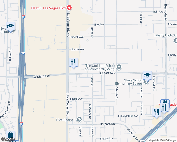 map of restaurants, bars, coffee shops, grocery stores, and more near 85 Apricot Ridge Avenue in Las Vegas