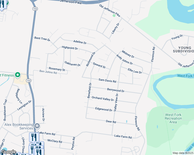 map of restaurants, bars, coffee shops, grocery stores, and more near 4005 Sam Davis Rd in Smyrna