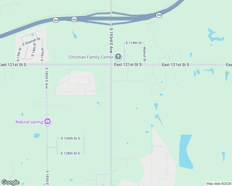 map of restaurants, bars, coffee shops, grocery stores, and more near 12337 South 193rd East Avenue in Broken Arrow