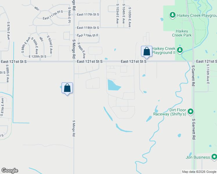 map of restaurants, bars, coffee shops, grocery stores, and more near 12319 South 102nd East Avenue in Bixby