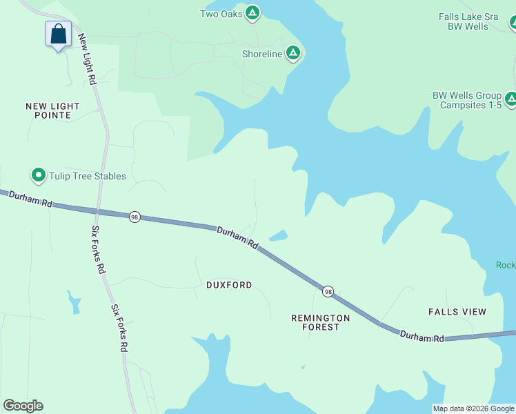 map of restaurants, bars, coffee shops, grocery stores, and more near 3820 Durham Road in Raleigh