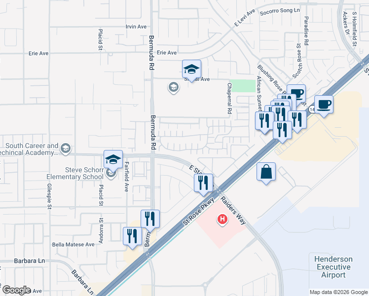 map of restaurants, bars, coffee shops, grocery stores, and more near in Henderson