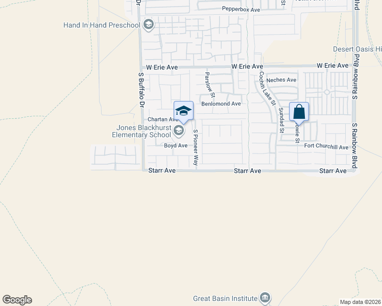 map of restaurants, bars, coffee shops, grocery stores, and more near 7612 Kit Carson Avenue in Las Vegas