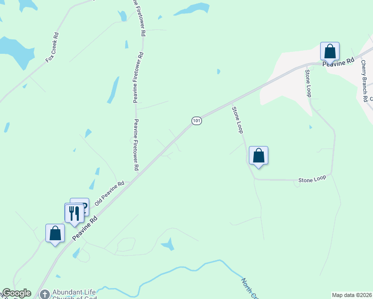 map of restaurants, bars, coffee shops, grocery stores, and more near 2546 Peavine Road in Crossville