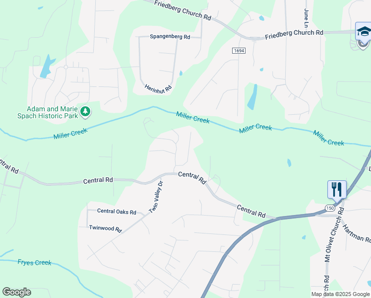 map of restaurants, bars, coffee shops, grocery stores, and more near 229 Cinnamon Way in Clemmons