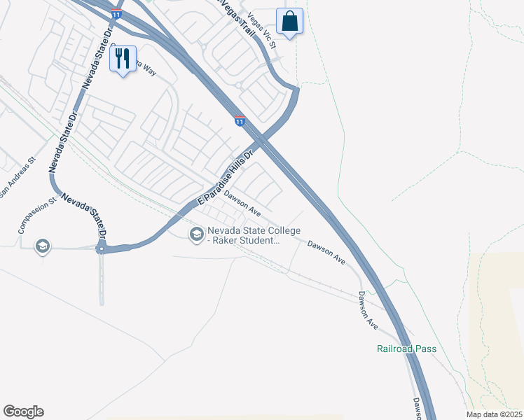 map of restaurants, bars, coffee shops, grocery stores, and more near 1333 Allegheny Moon Terrace in Henderson