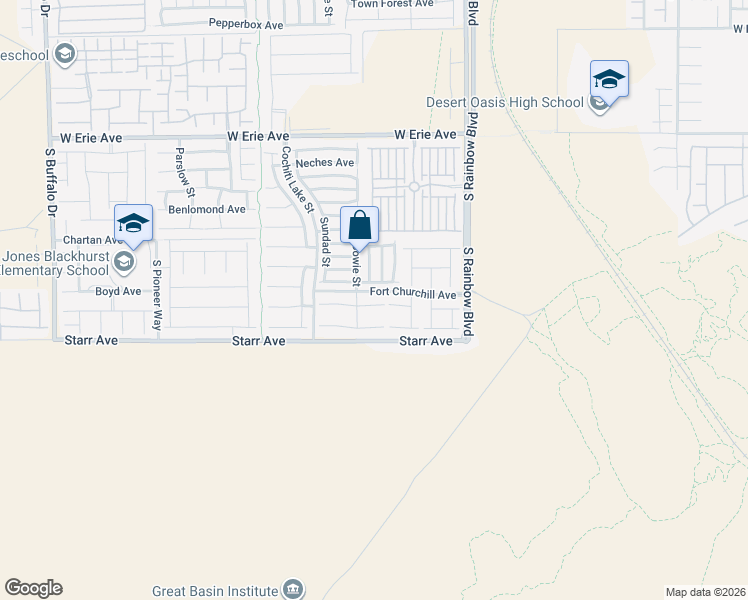 map of restaurants, bars, coffee shops, grocery stores, and more near 7108 Los Banderos Avenue in Las Vegas