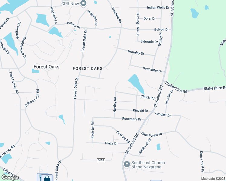map of restaurants, bars, coffee shops, grocery stores, and more near 5004 Hartley Road in Greensboro