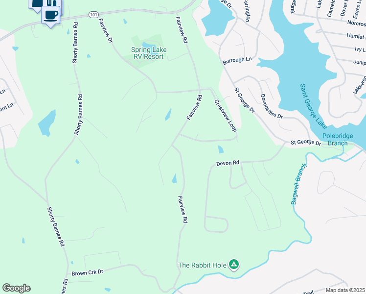 map of restaurants, bars, coffee shops, grocery stores, and more near 769 Fairview Road in Crossville