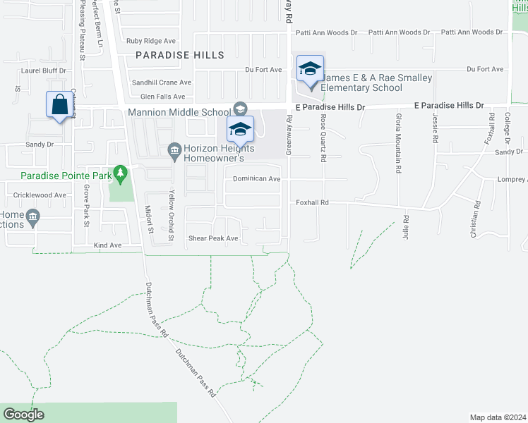map of restaurants, bars, coffee shops, grocery stores, and more near 251 Pioneers Peak Avenue in Henderson