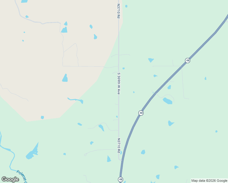 map of restaurants, bars, coffee shops, grocery stores, and more near 12400 South 369th West Avenue in Bristow