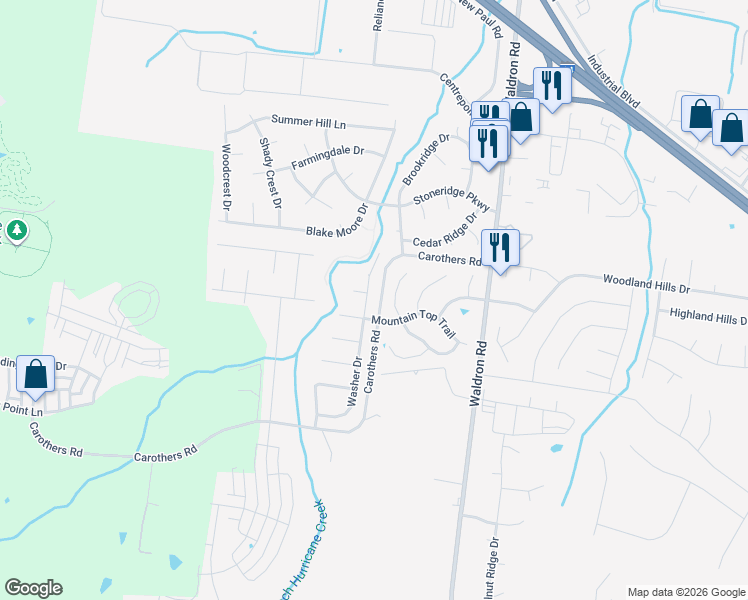 map of restaurants, bars, coffee shops, grocery stores, and more near 146 Washer Drive in La Vergne