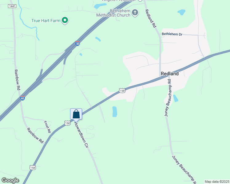 map of restaurants, bars, coffee shops, grocery stores, and more near 4219 U.S. 158 in Advance