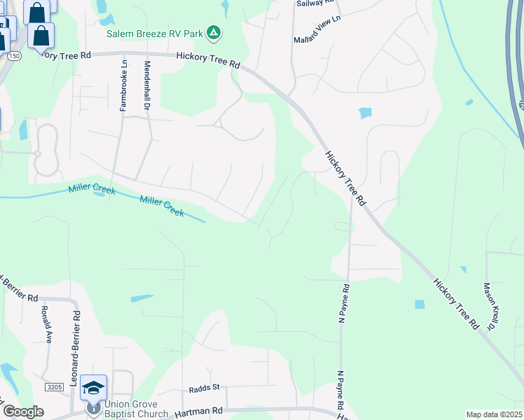 map of restaurants, bars, coffee shops, grocery stores, and more near 142 Tumbleweed Drive in Winston Salem