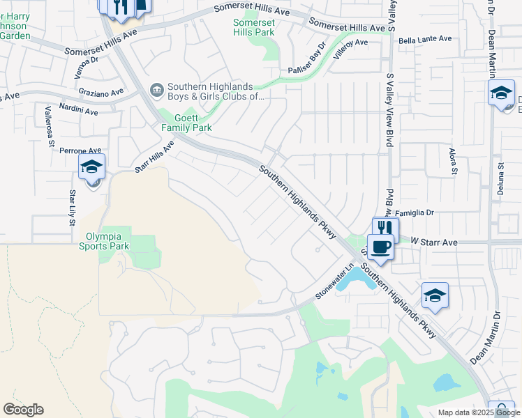 map of restaurants, bars, coffee shops, grocery stores, and more near 11229 Piazzale Street in Las Vegas
